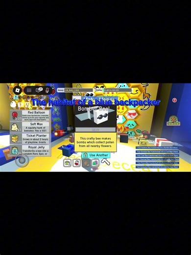 A life of a blue backpacker #beeswarmsimulator