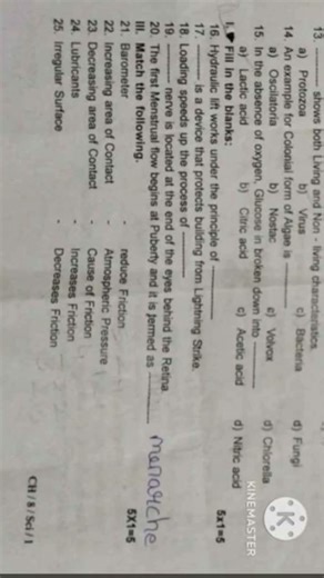 8th standard science half yearly question paper 2024 to 25 Chennai district💐💎......