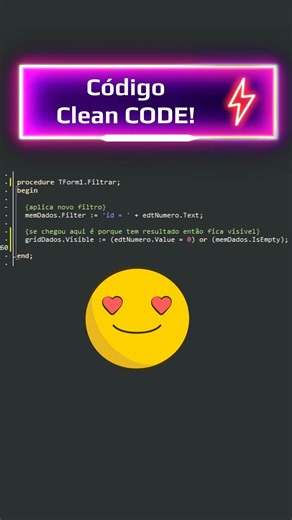 6 o poder do código bem escrito #delphi #bancodedados #developer #programação