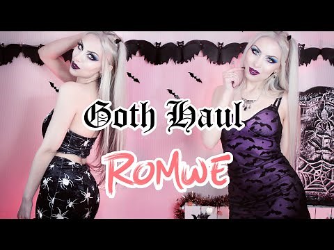 HUGE AFFORDABLE GOTH HAUL 🖤 Trying On Alt Outfits From ROMWE | Vesmedinia