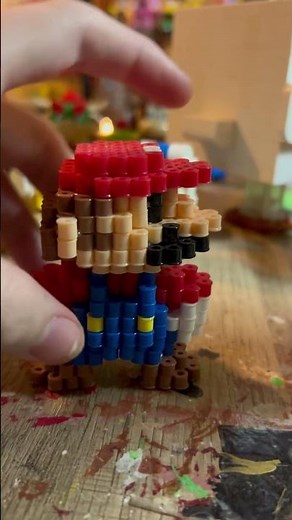 3d perler bead 8 bit Mario