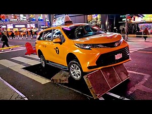 Yellow Cab in Sinkhole in Times Square NYC 🚖