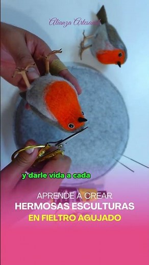 Needle felted birds - learn needle felting Chile needle felting tutorials