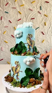 🦖🔆🦕🌿☄️🔰 #cakedecorating #cakes #cakeart #cakelover #cakedesign #dinosaurs #dinosaur #dinosaurart | Baking Day Channel
