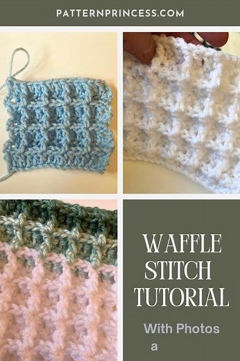 Beautiful Crochet Stitch with Loads of Texture uses DC and FPDC. Waffle Stitch #crochet
