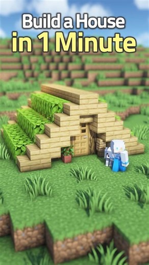 만두민 ManDooMiN | How to build a House in 1 Min 🏠 마인크래프트 1분만에 간단한 집짓기!! ============= ⛏ Search YouTube "ManDooMiN" 🪧 Made By ManDooMiN 🎵 Background Music... | Instagram