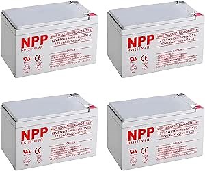 NPP HR1251W (F2, 4Pcs) 612Watts 12V 51Watt/Cell AGM Sealed Lead Acid High Rate Battery, Replace 12 Volt 14Ah 15Ah Flame Retardant UPS Battery for Fish Finder, Scooter, Security System and Solar System