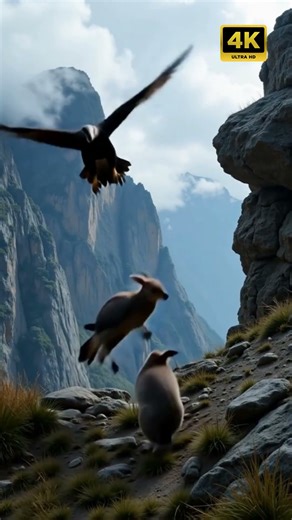 Andean Condor vs. Vizcacha: Epic Mountain Chase! #AndesMountainsWildlife