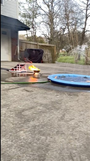 Evel Knievel jumps flames, fountains, and sharks! | Porter's Evel Jumps