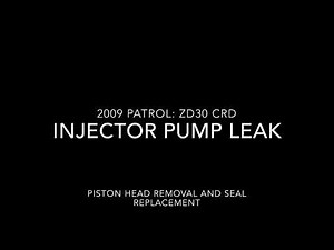 ZD30 CRD Injector pump seal replacement