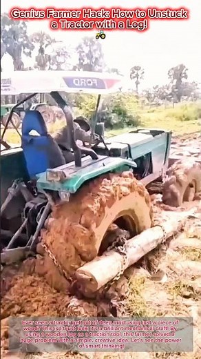Genius Farmer Hack: How to Unstuck a Tractor with a Log! 🚜