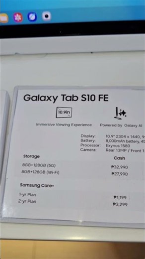 Samsung Galaxy Tab S10 FE Price Update and Overview as of July 2026. #Samsung #fyp #fypシ゚viralシ