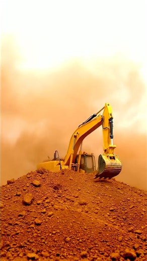 Massive Dirt Drop on Excavator! 🚧 Dust Cloud Explosion! 💥