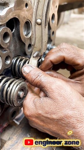 Insane Engine Head Valve Lock Installation 🔥 Precision Mechanic Skill You’ve Never Seen! ⚙️💥 #shorts