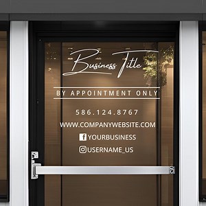 Customizable Vinyl Door Decal | Your Company Name or Logo - Storefront Sticker - Business Window Sign - Personalized Lettering - Custom Shop - Etsy