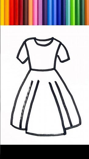 🌈 Drawing, painting and coloring a dress for kids | nursery rhyme.⭐#164