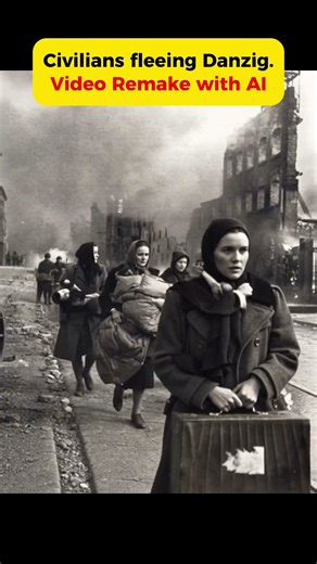 Civilians fleeing Danzig #worldwar2 #shorts