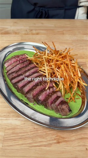 Tuna Steak Frites Recipe: Seared Tuna with Herb Sauce & Fries