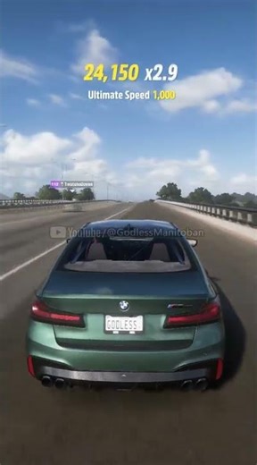 2022 #bmw #m5 CS 248 mph #forzahorizon5 (tune 249.5) #topspeed #germany #gaming #gamingshorts #fh5