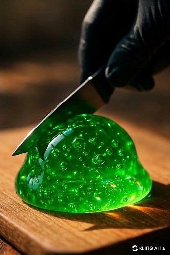AI-Generated Green Slime Cutting ASMR 😍 | Ultra-Satisfying Tech-Driven Oddly Satisfying Short