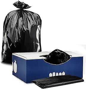 Plasticplace 32-33 Gallon Trash Bags │ 1 Mil │ Black Heavy Duty Garbage Can Liners │ 33” x 39” (100 Count)