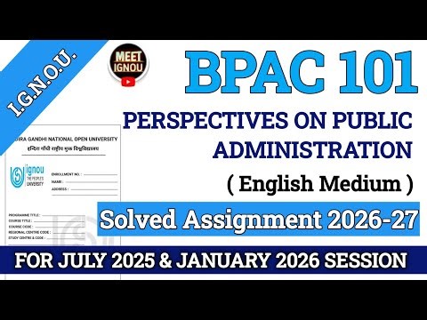 BPAC 101 Solved Assignment 2025-26 // English medium // bpac 101 solved assignment 2025-26 #bpac101