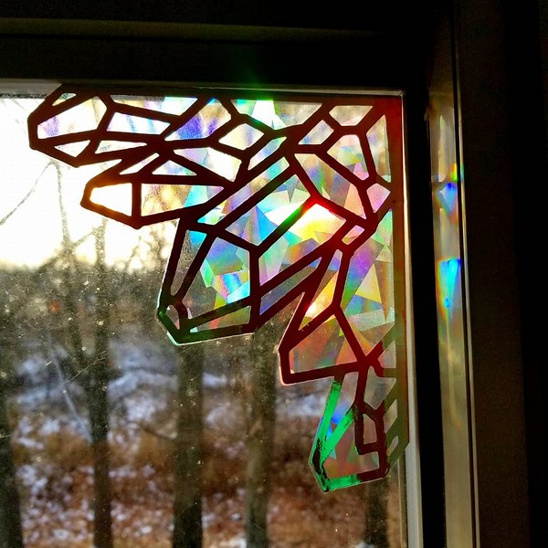 Crystal Corner Sun Catcher // Raw Crystal Gems Decal // Holographic Rainbow Window Film // Cast Rainbows - Etsy