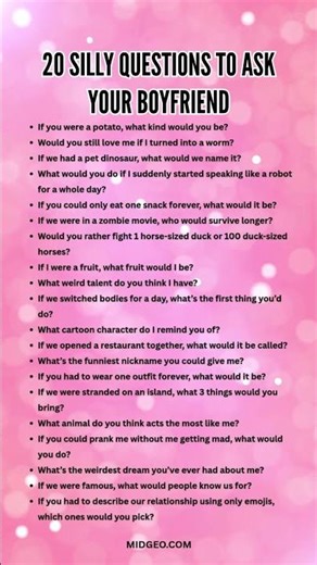 20 Silly questions to ask your boyfriend | 20 Questions Game #relationship #love #couplegames