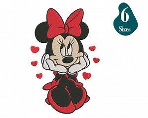 Minnie Mouse Embroidery Design -valentines Day Embroidery Design,6 Sizes, Instant Download - Etsy