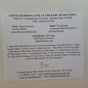Steve Goodman - Live At The Earl Of Old Town