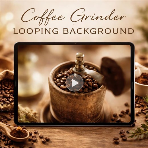 Coffee Background Loop | Vintage Grinder With Beans Animation | Cozy Cafe Ambience, Lofi Backdrop, Animated Video - Etsy