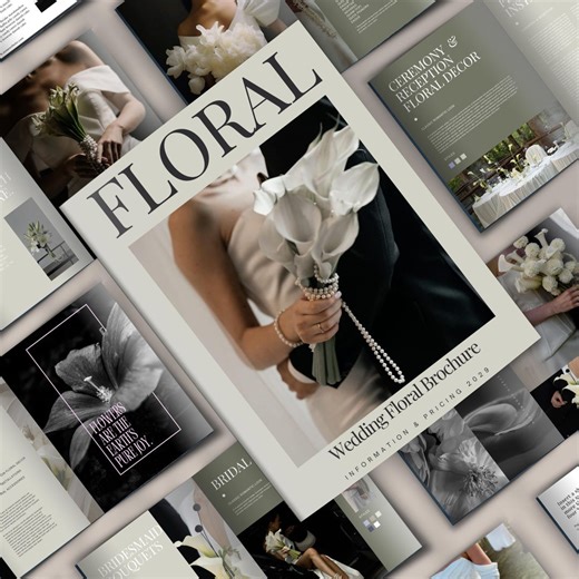 Wedding Florist Brochure | Canva Template, Pricing Guide, Floral Services Book, Bridal Flowers Price List, Editable Digital Brochure - Etsy