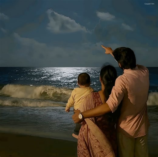 Watching moon with personal moon.🖤🌙 | Couple Art