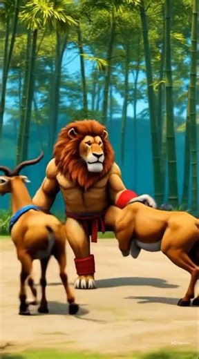 Unbelievable! Lion and Antelope Fight Kung Fu Style 😱🦁”#animals #worldwildlifeday
