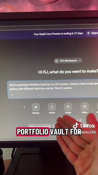 The best AI tool that actually feels creative ✍️ Stop treating code like a technical barrier and start treating it like a canvas. I’m using Replit Agent 4 to plan, design, and deploy a professional 3D Portfolio website with my renders. No more switching between Figma and IDEs. Just pure creative flow. 🌊 Build as fast as you think. Link in bio to try Agent 4. 🚀 #replit #agent4 #vibecoding #ai #webdesign