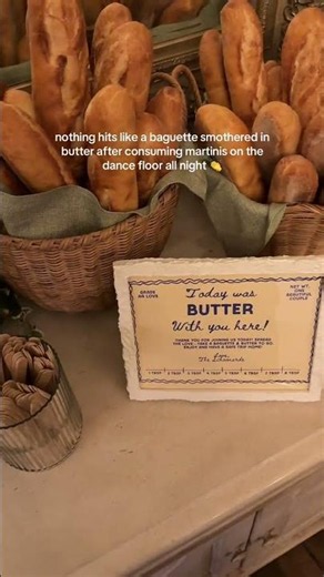 The most iconic late-night wedding snack? Fresh baguette and butter 🥖✨