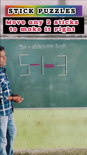Move any 2 sticks to make it right #stickpuzzle #puzzle #puzzlesolving #shorts