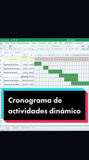 Cronograma de actividades dinámico en Excel, ya lo puedes descargar. #tiktokutil #elingefrancisco #excel