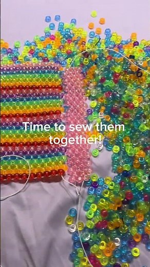 Pt.1 of making a Kandi bag #kandi #bracelet #kandikid #beads #kandibag #kandibeads #kandicuff #bead