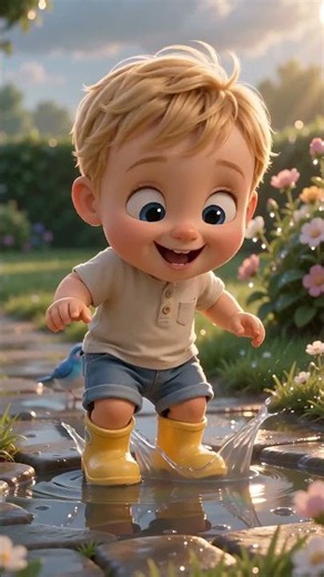 Baby Lucas Splashes in a Tiny Puddle 💦 | Cute Toddler Cartoon