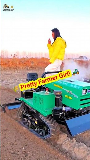 Pretty Farmer Girl Driving Tractor 🚜 Amazing Farming Style 🌾 #FarmingLife #TractorGirl #CountryVibes