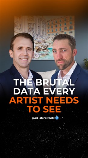 The Brutal Data Every Artist Needs to See 👀 3.5 years of data from 15,000 artists proves it. Consistent posters: UP 50%. Inconsistent ones: DOWN 50%. Comment POD for the full episode! 👈 #ConsistencyWins #ArtistData #SocialMediaTruth #ArtBusiness #CreatorSuccess | Art Storefronts