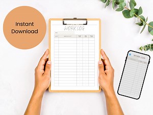 Printable Work Log, Daily Task Tracker & Timesheet (PDF) - Etsy Canada