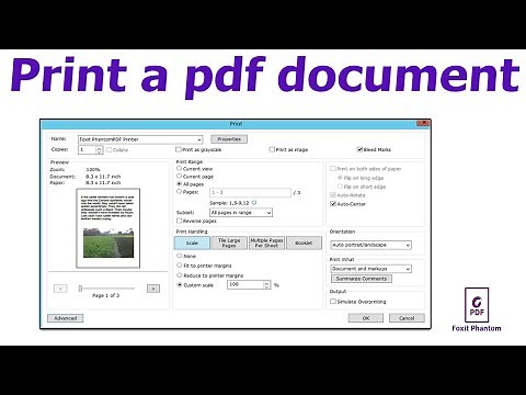 How to print a pdf document in Foxit PhantomPDF