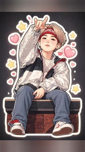 All bts members as cute kawaii sticker 😍💜✨(Pics from pinterest)#viral #bts #shortvideo #btsarmy