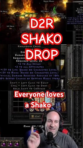 D2R Shako Drop on Livestream - Harlequin Crest #diablo2 #diablo2resurrected #d2r #gaming