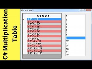 C# - How To Create Multiplication Table In C# Using DataGridView [ with source code ]