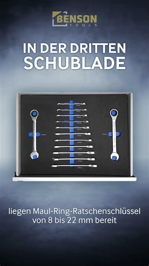 🔩 Deine Maul Ring Ratschenschlüssel, übersichtlich, griffbereit, dritte Schublade