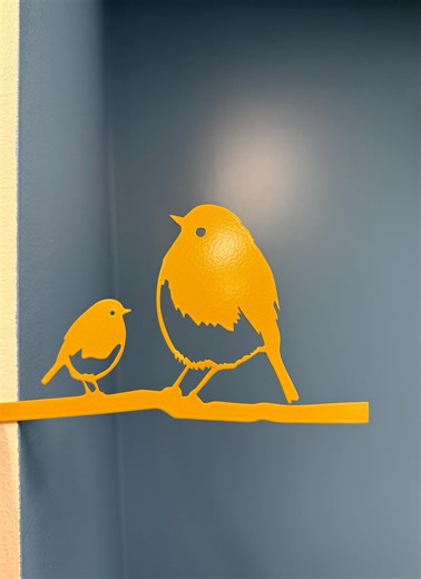 Metal Bird Tree Branch Wall Art - Garden Bird Silhouette With Screw Mount - Etsy