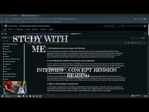 STUDY WITH ME || Interview preparation, revising the for Java Fullstack role.